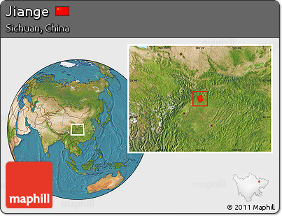 Satellite Location Map of Jiange
