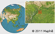 Satellite Location Map of Jiange
