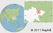 Savanna Style Location Map of Jiange, highlighted parent region