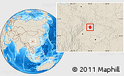 Shaded Relief Location Map of Jiange
