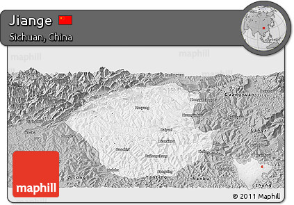 Gray Panoramic Map of Jiange