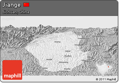 Gray Panoramic Map of Jiange