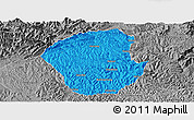 Political Panoramic Map of Jiange, desaturated