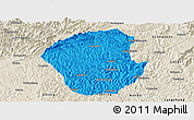 Political Panoramic Map of Jiange, shaded relief outside