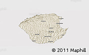 Shaded Relief Panoramic Map of Jiange, cropped outside