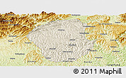 Shaded Relief Panoramic Map of Jiange, physical outside