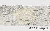 Shaded Relief Panoramic Map of Jiange, semi-desaturated