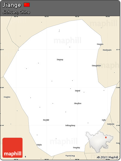 Classic Style Simple Map of Jiange
