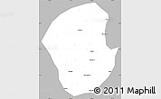 Gray Simple Map of Jiange, single color outside