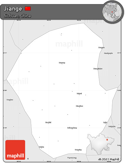 Silver Style Simple Map of Jiange