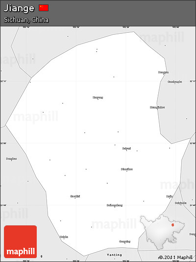 Silver Style Simple Map of Jiange