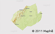 Physical 3D Map of Jianyang, cropped outside