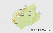 Physical 3D Map of Jianyang, single color outside