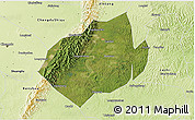 Satellite 3D Map of Jianyang, physical outside