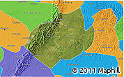 Satellite 3D Map of Jianyang, political outside