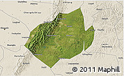 Satellite 3D Map of Jianyang, shaded relief outside
