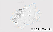 Silver Style 3D Map of Jianyang, single color outside