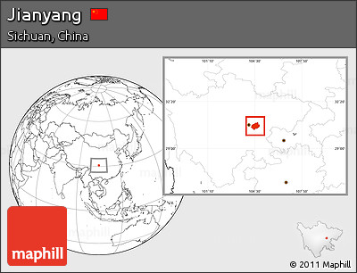 Blank Location Map of Jianyang