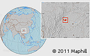 Gray Location Map of Jianyang, hill shading