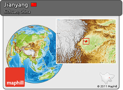 Physical Location Map of Jianyang