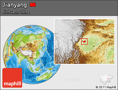 Physical Location Map of Jianyang