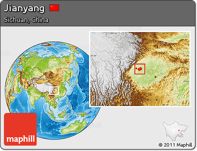 Physical Location Map of Jianyang