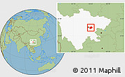 Savanna Style Location Map of Jianyang, highlighted parent region