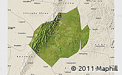 Satellite Map of Jianyang, shaded relief outside
