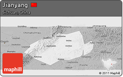 Gray Panoramic Map of Jianyang