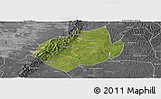Satellite Panoramic Map of Jianyang, desaturated