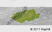 Satellite Panoramic Map of Jianyang, lighten, desaturated