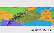 Satellite Panoramic Map of Jianyang, political outside