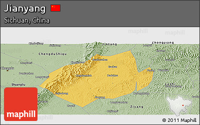 Savanna Style Panoramic Map of Jianyang