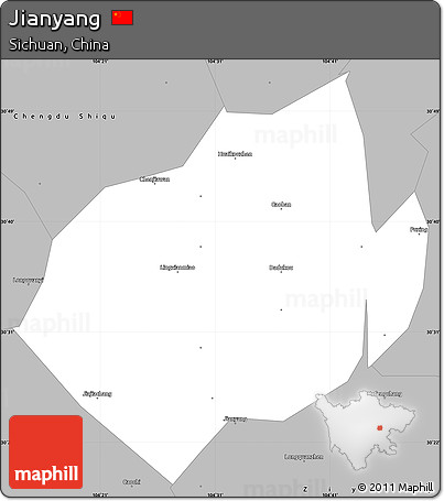 Gray Simple Map of Jianyang