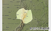 Physical Map of Jintang, darken