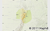 Physical Map of Jintang, lighten