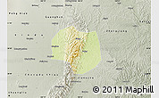 Physical Map of Jintang, semi-desaturated