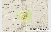 Physical Map of Jintang, shaded relief outside