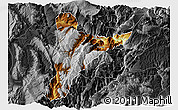 Physical 3D Map of Jinyang, darken, desaturated
