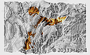 Physical 3D Map of Jinyang, lighten, desaturated