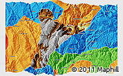 Physical 3D Map of Jinyang, political outside