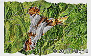 Physical 3D Map of Jinyang, satellite outside