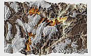 Physical 3D Map of Jinyang, semi-desaturated