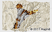 Physical 3D Map of Jinyang, shaded relief outside