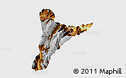 Physical 3D Map of Jinyang, single color outside