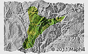 Satellite 3D Map of Jinyang, lighten, desaturated