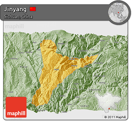 Savanna Style 3D Map of Jinyang