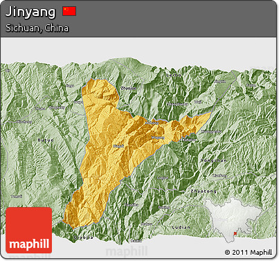 Savanna Style 3D Map of Jinyang