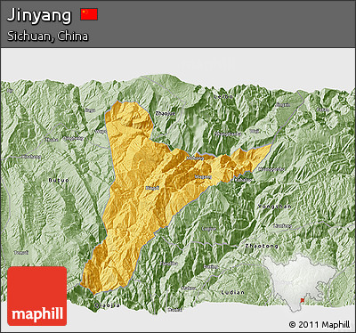 Savanna Style 3D Map of Jinyang