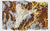 Shaded Relief 3D Map of Jinyang, physical outside